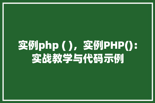 实例php ( )，实例PHP()：实战教学与代码示例