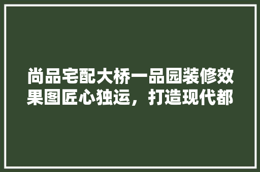 尚品宅配大桥一品园装修效果图匠心独运，打造现代都市家居典范