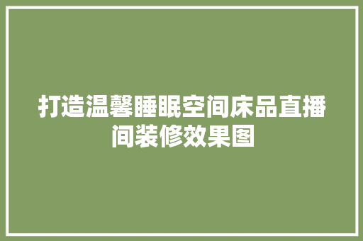 打造温馨睡眠空间床品直播间装修效果图