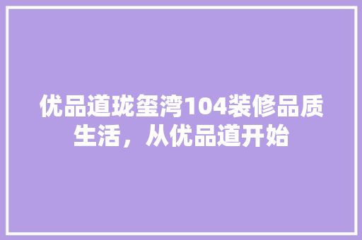优品道珑玺湾104装修品质生活，从优品道开始