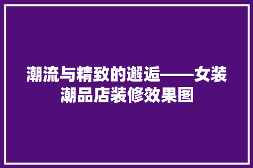 潮流与精致的邂逅——女装潮品店装修效果图