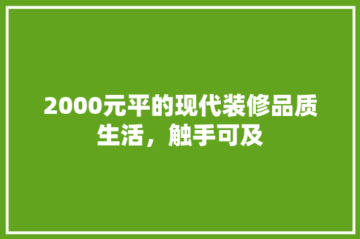 2000元平的现代装修品质生活，触手可及