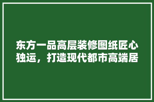 东方一品高层装修图纸匠心独运，打造现代都市高端居住典范