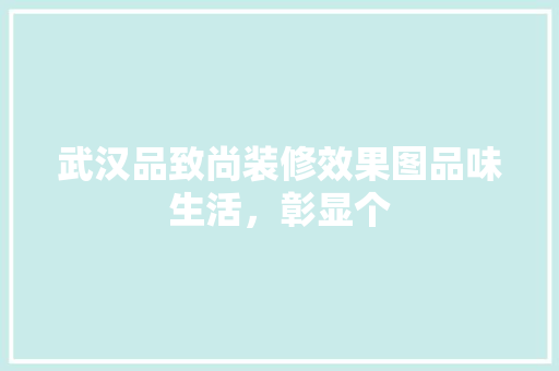 武汉品致尚装修效果图品味生活，彰显个