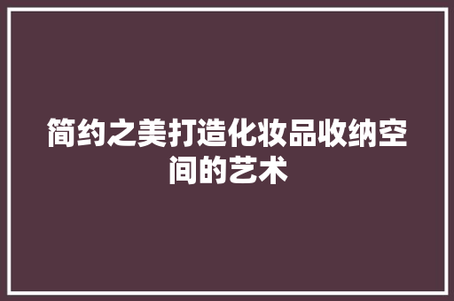 简约之美打造化妆品收纳空间的艺术