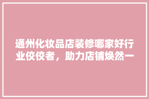通州化妆品店装修哪家好行业佼佼者，助力店铺焕然一新