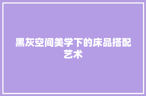 黑灰空间美学下的床品搭配艺术