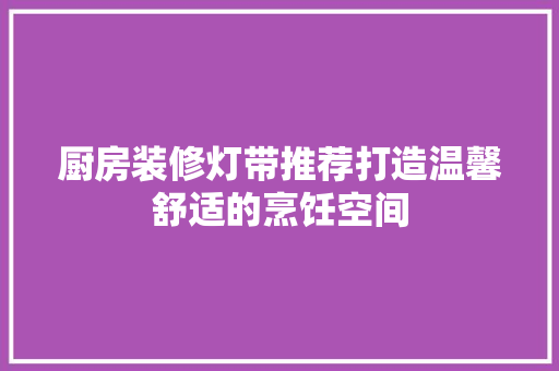 厨房装修灯带推荐打造温馨舒适的烹饪空间