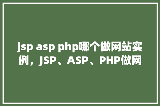 jsp asp php哪个做网站实例，JSP、ASP、PHP做网站实例比较