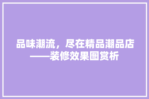 品味潮流，尽在精品潮品店——装修效果图赏析