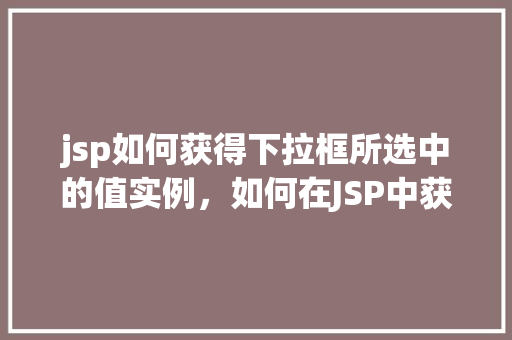 jsp如何获得下拉框所选中的值实例，如何在JSP中获取下拉框所选中的值实例介绍
