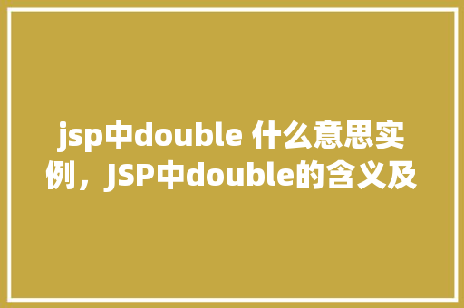 jsp中double 什么意思实例，JSP中double的含义及实例介绍