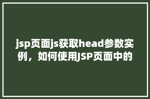 jsp页面js获取head参数实例，如何使用JSP页面中的JavaScript获取头部参数实例